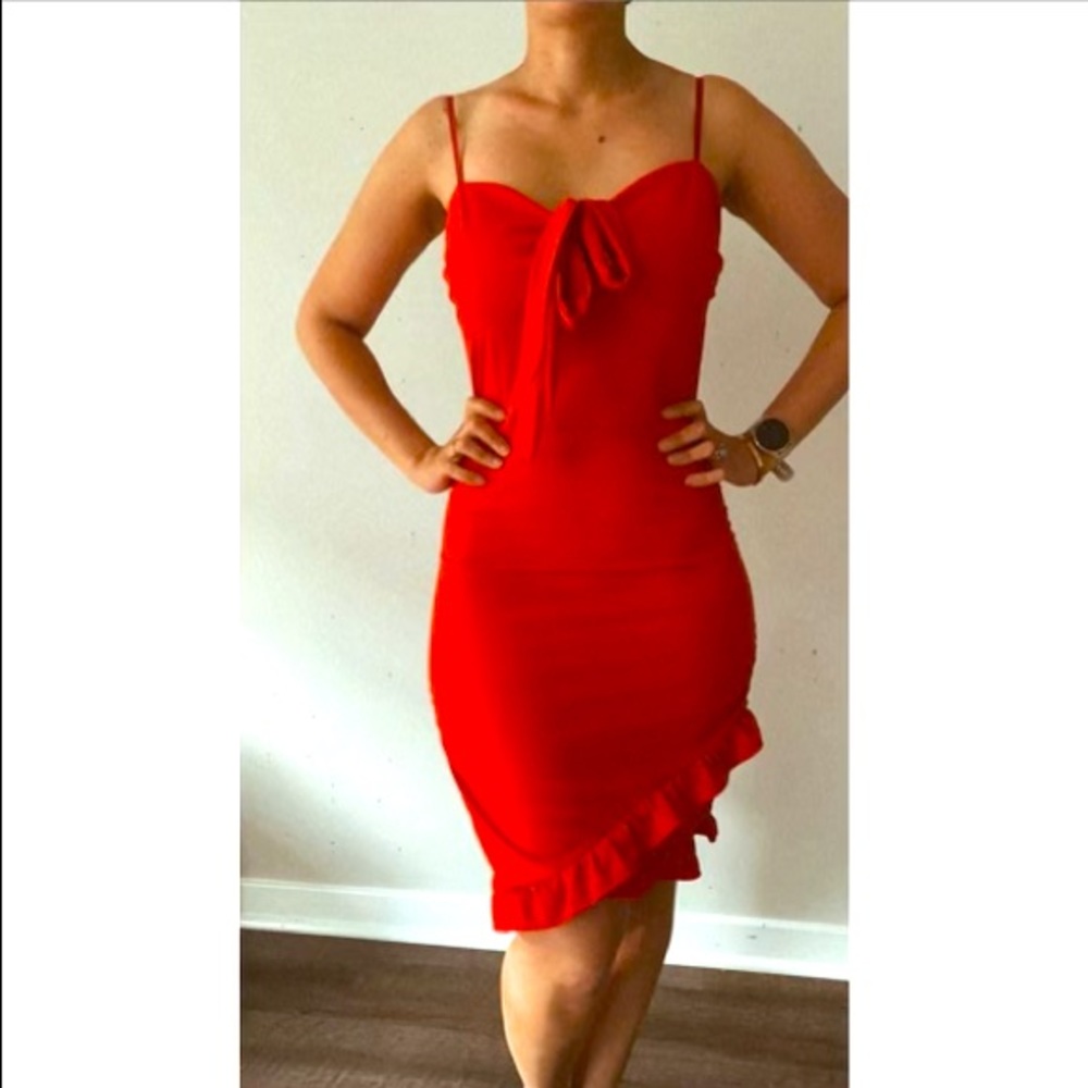 Red cocktail dress